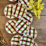 Lot de 12 assiettes dessert anciennes, modèle Sousse de Digoin Sarreguemine