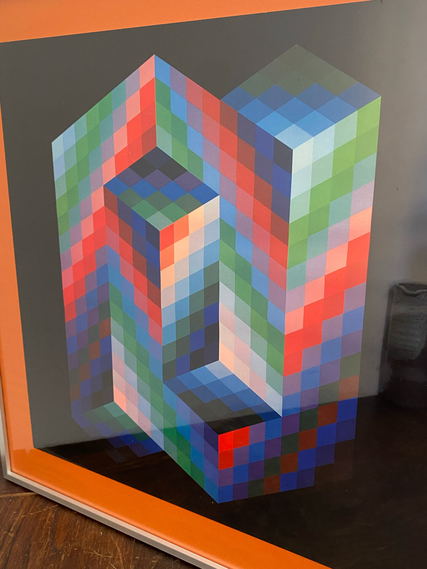 Impression optique en couleur d'après Vasarely, 1970