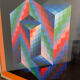 Impression optique en couleur d'après Vasarely, 1970