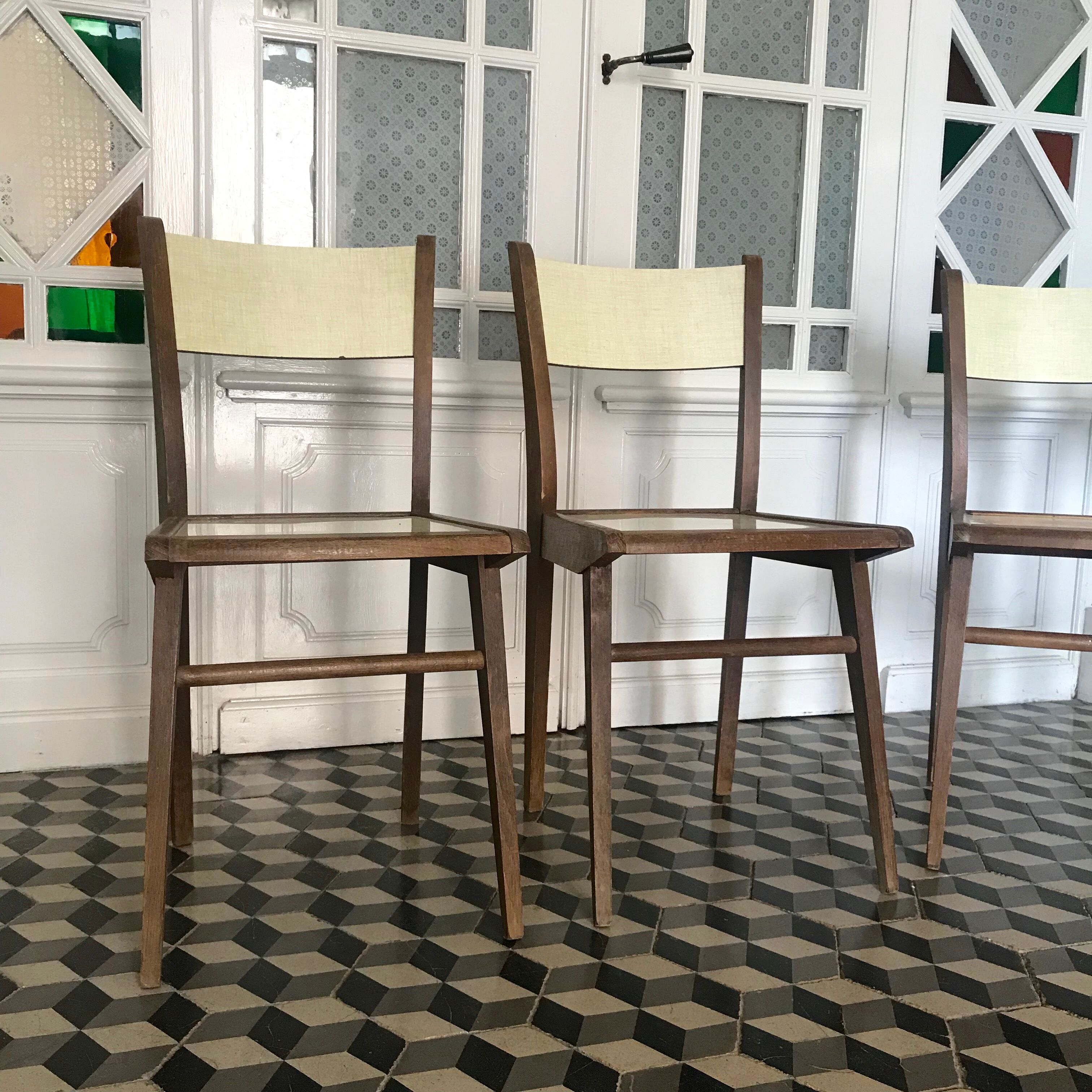 Formica chairs and wood