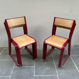 Vintage metal and wood school chairs adult size
