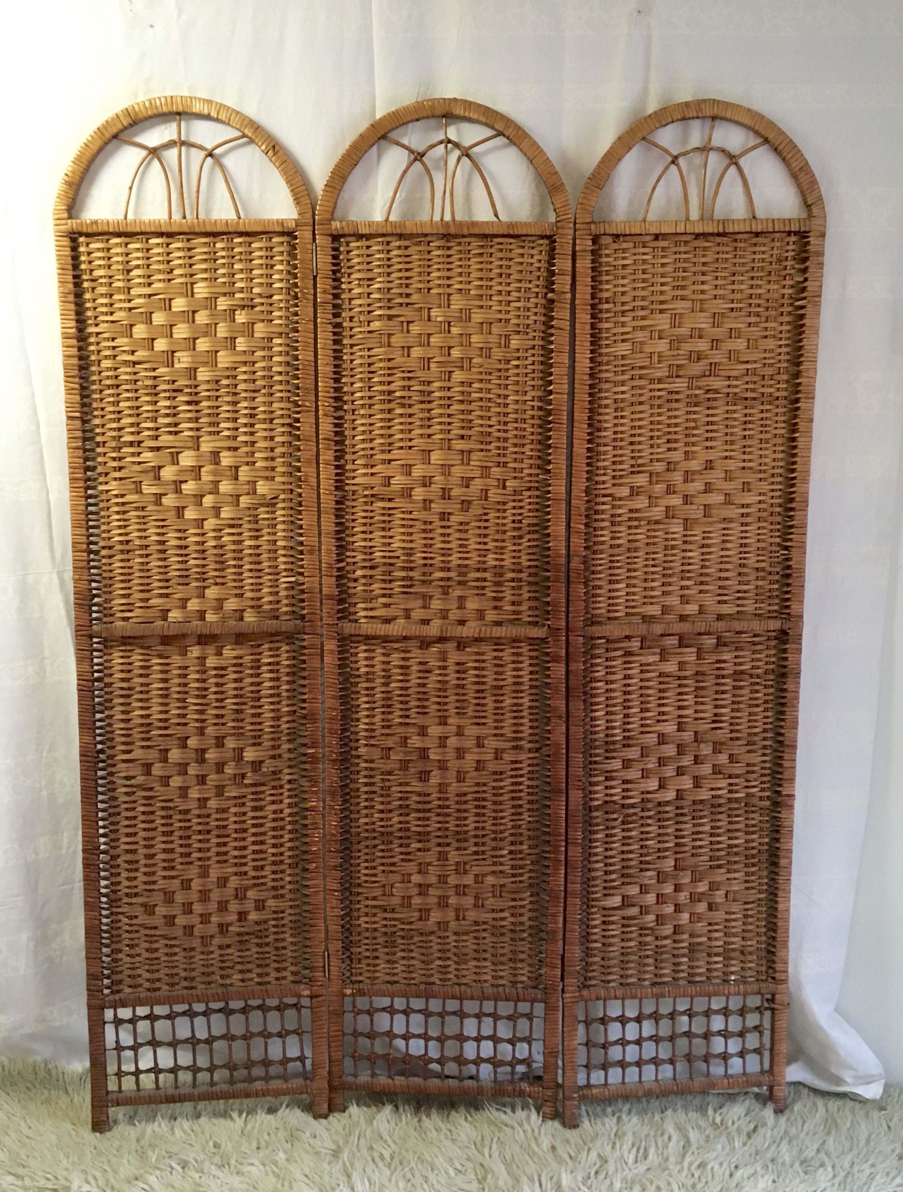 Vintage rattan screen