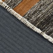 2x9 Brown Cream Striped Kilim Runner Rug, Kitchen Runner Rug, 69x272Cm
