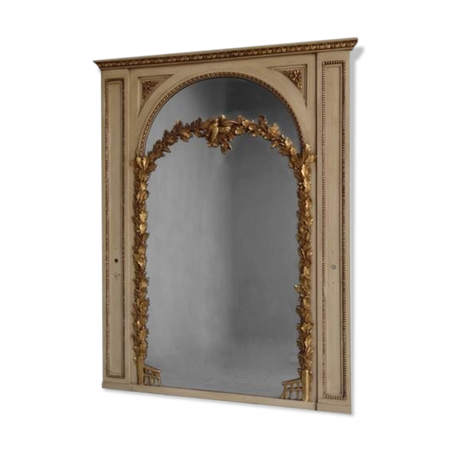 mirror carved wood painted gold st Louis XVI 116x153cm