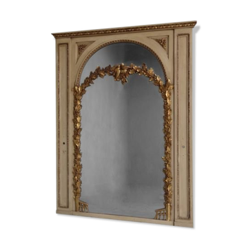 mirror carved wood painted gold st Louis XVI 116x153cm