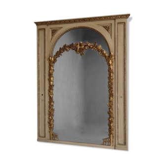 mirror carved wood painted gold st Louis XVI 116x153cm