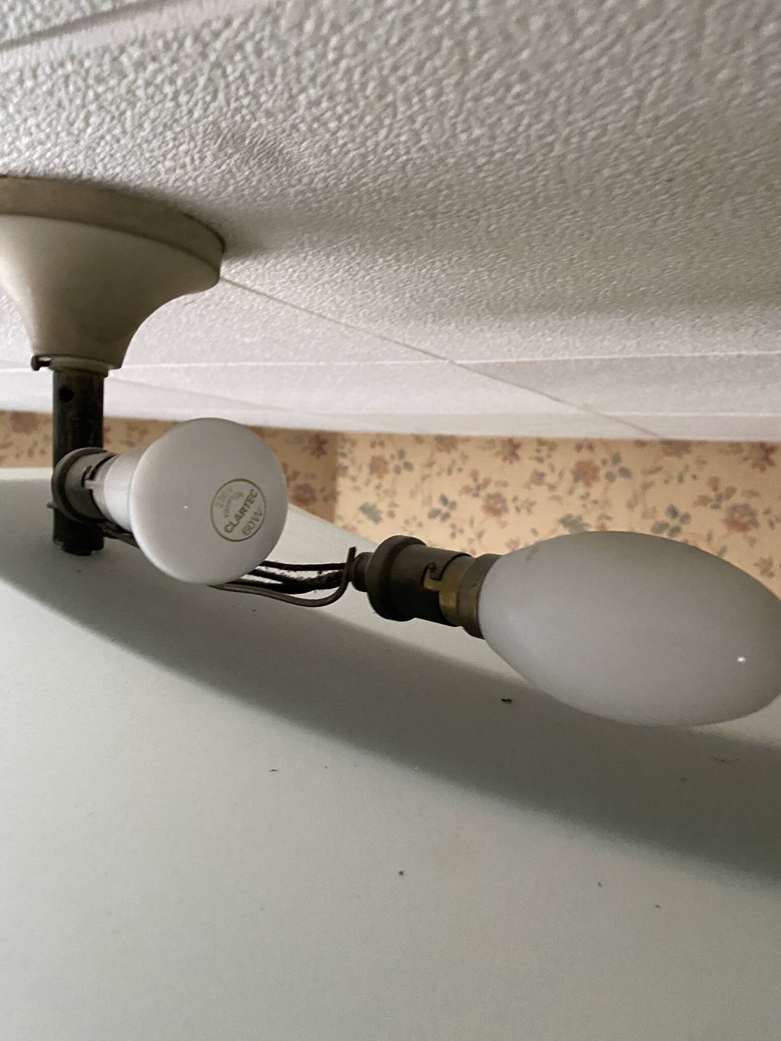 Rectangular ceiling light / chandelier in sandblasted glass and vintage Art Deco chrome