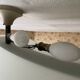 Rectangular ceiling light / chandelier in sandblasted glass and vintage Art Deco chrome