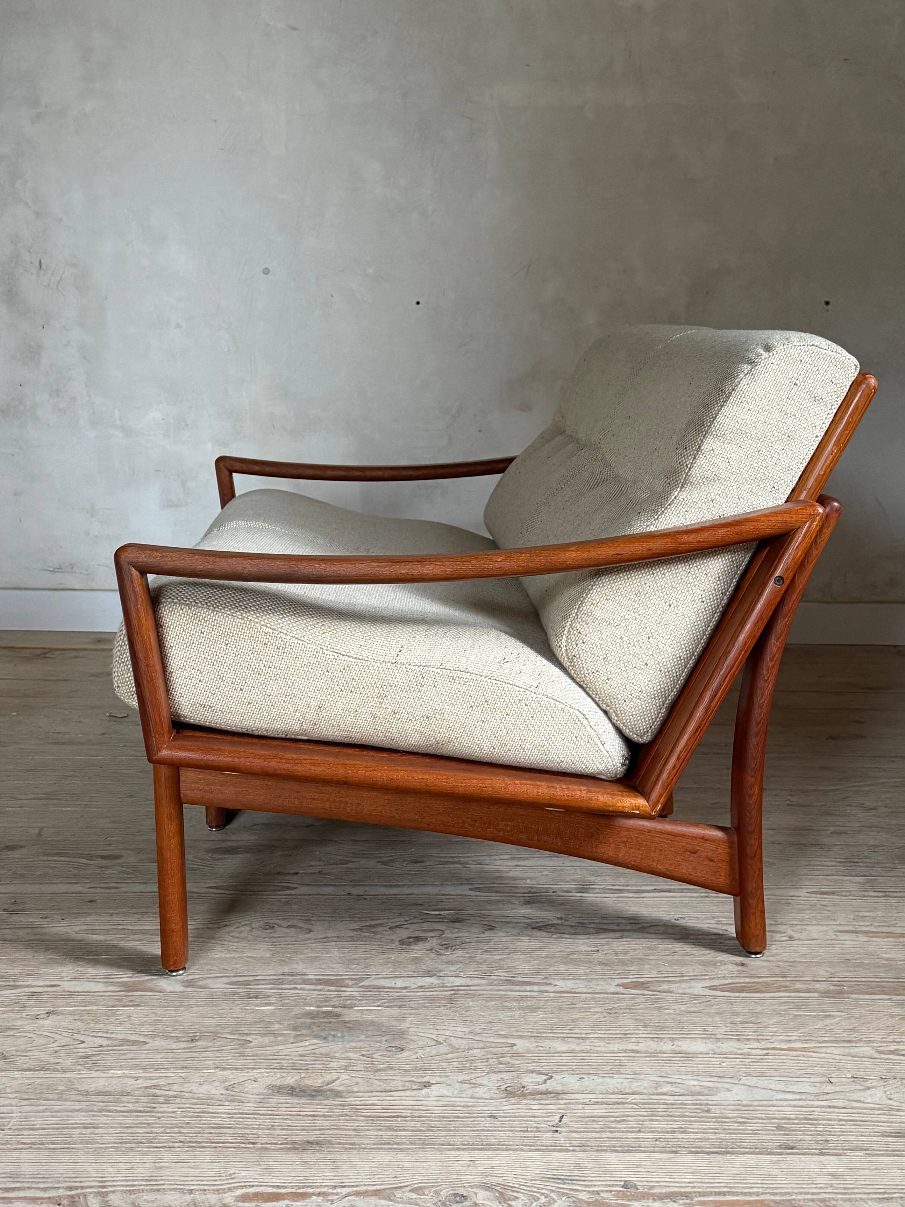 Canapé Banquette 2 places scandinave teck Kirsten & Sven E. Jensen