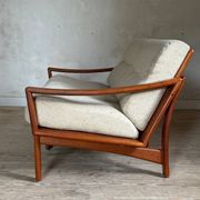 Scandinavian teak 2-seater banquette sofa Kirsten & Sven E. Jensen
