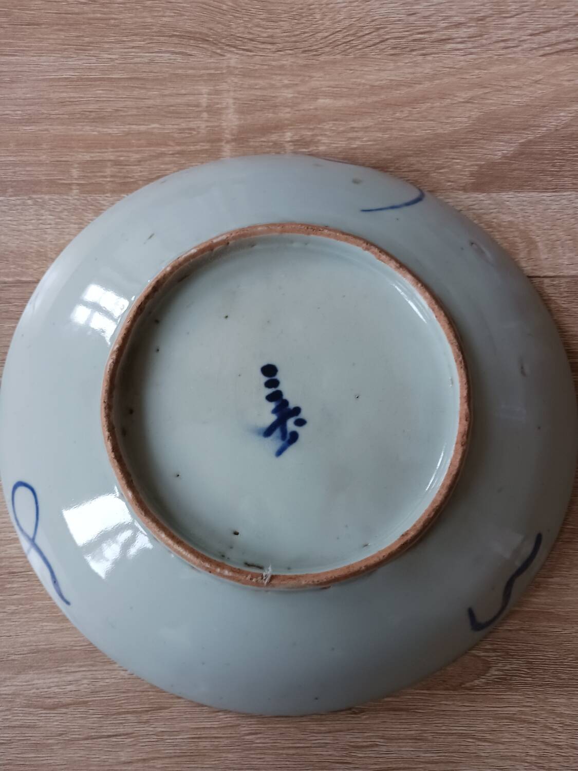 Old Porcelain Plate With Chinese Koi Fish Signed