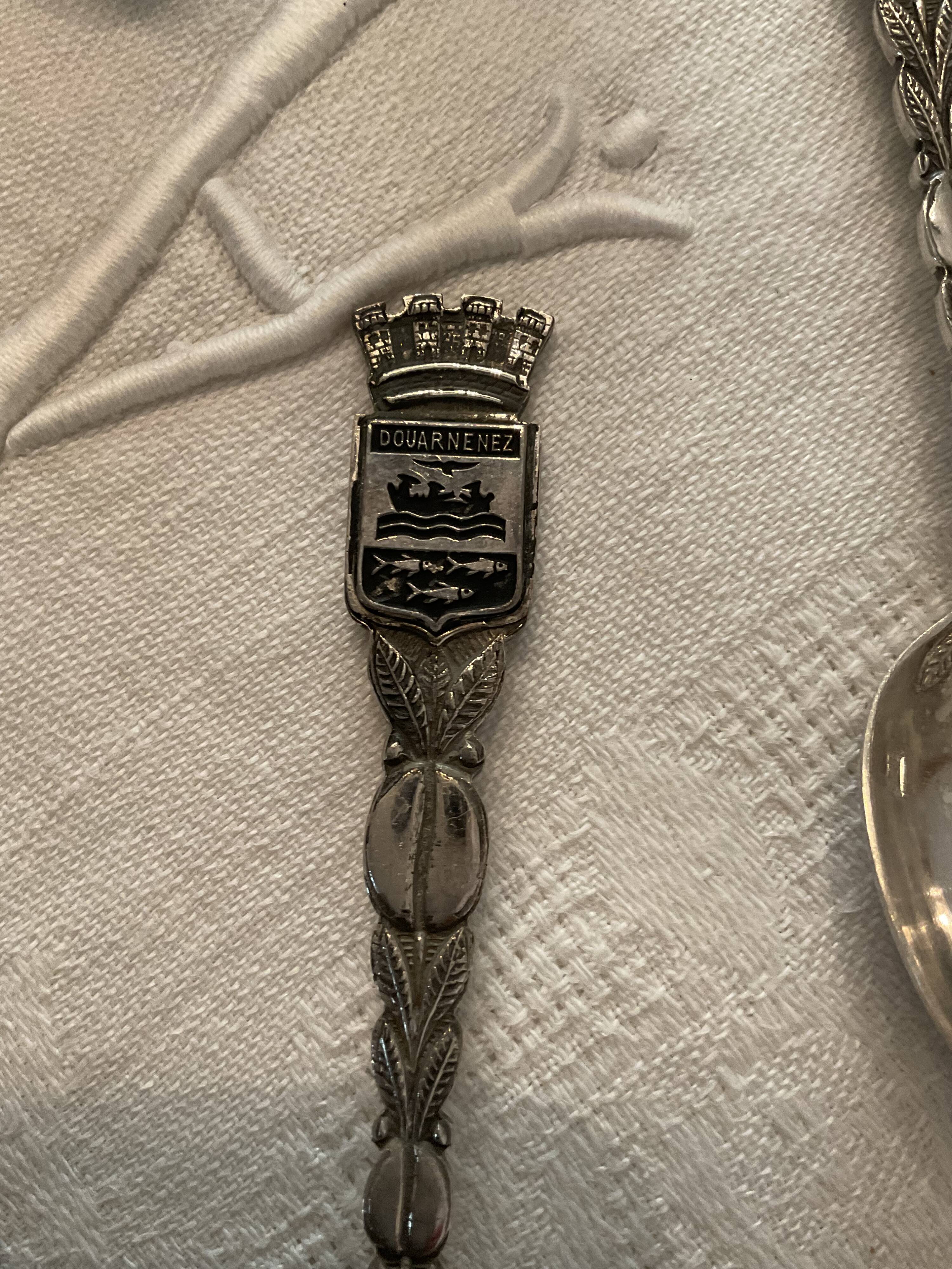 12 spoons, silver metal, douarnenez