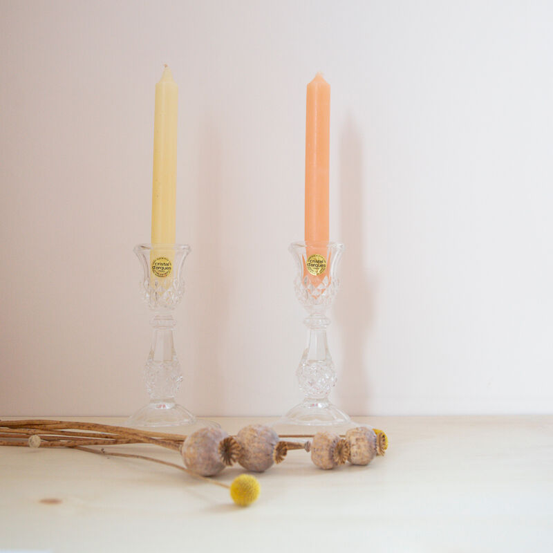 2 candle holders in arque crystal