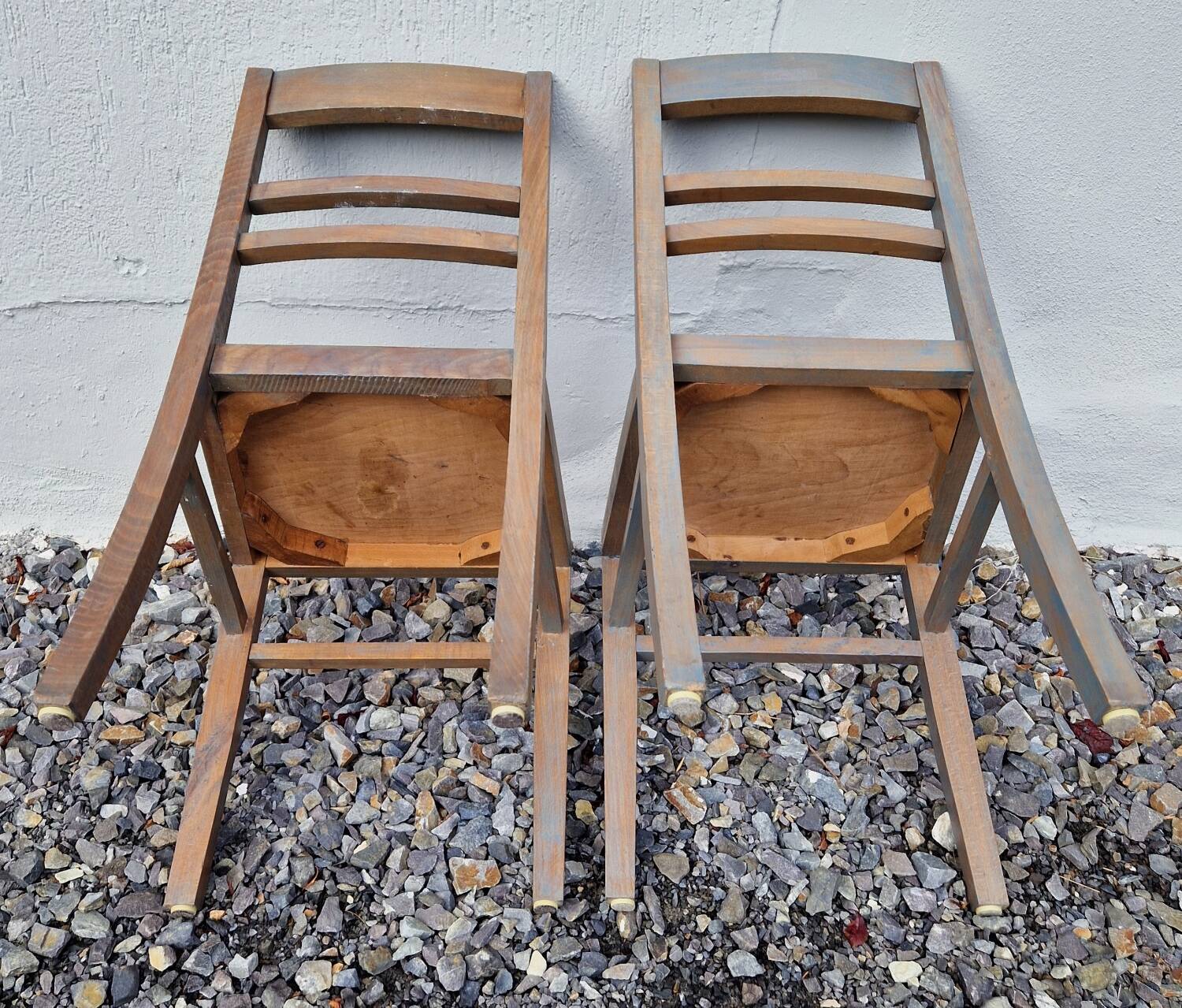 Pair of refurbished vintage bistro chairs