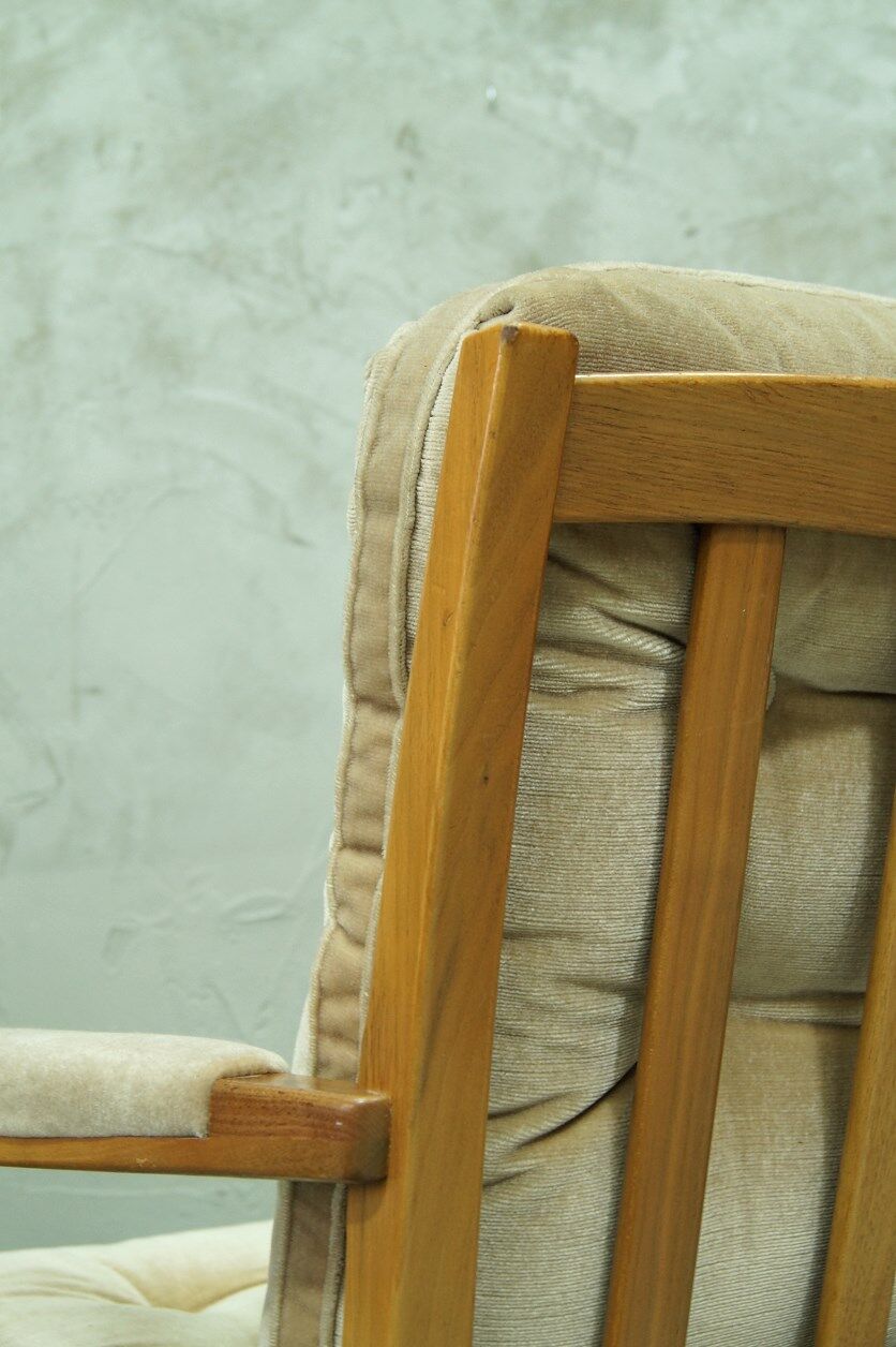 Scandinavian teak & velvet living room set, 1960s