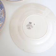 Set of 9 flat plates of Longwy Rouennais motif