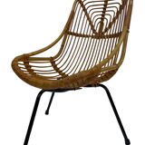 Tripod Rattan easy chair by Dirk van Sliedregt Rohe Noordwolde 1960 in the Netherlands