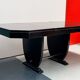 Table à manger extensible de style Art déco en bois avec finition laquée no