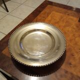 Silver metal dish on foot