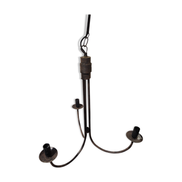 Metal chandelier with 3 lamps
