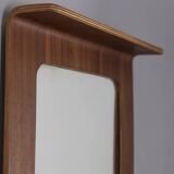 VINTAGE 1960S WALL MIRROR IN TEAK WITH DESIGN BY CAMPO E GRAFFI
