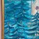 Mid-Century Oil on Canvas “Blue Trees” by Ag Liljardh– Vintage & Framed