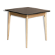 Vintage table in solid beech and black laminate tray