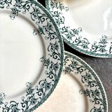 6 Sarreguemines flat plates in iron clay, “Suzanne” service