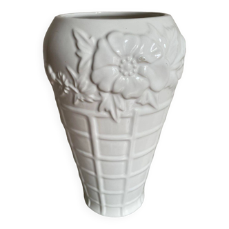White ceramic vase flower decoration