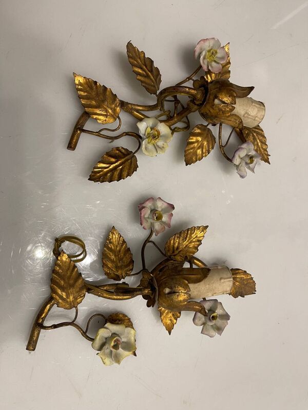 Appliques Tole Doré Doré Set de 2