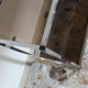 Console in chromed metal and smoked glass, Italy 70's