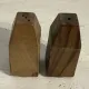Brutalist condiment service in wood – Mid-Century 1950s