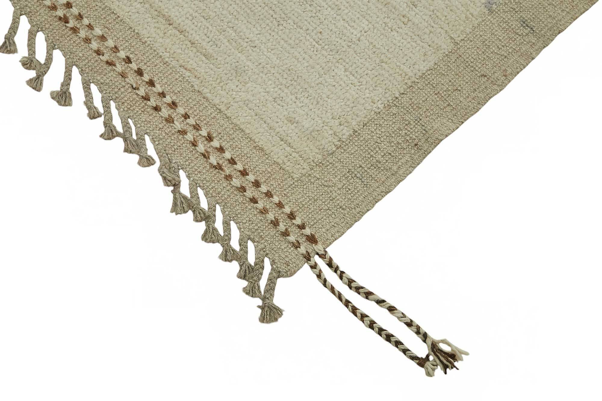 Hand-Knotted Turkish Contemporary 288 cm x 376 cm Beige Wool Carpet