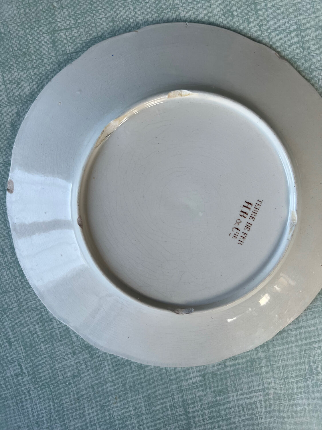 6 polychrome flat plates HB&Cie Choisy Le Roi