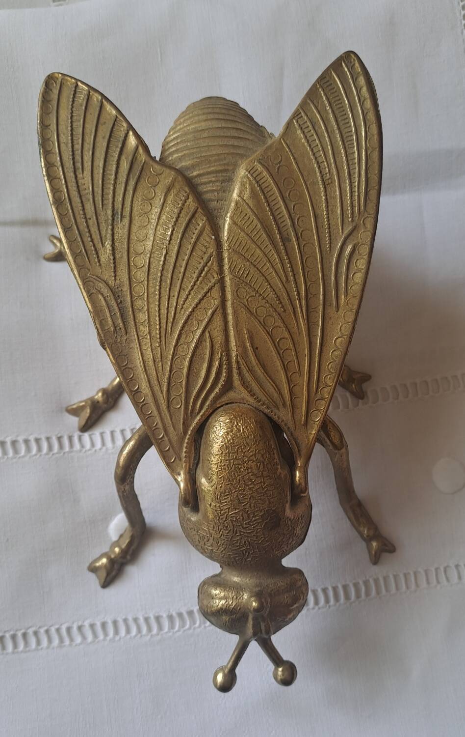 Large brass fly ashtray