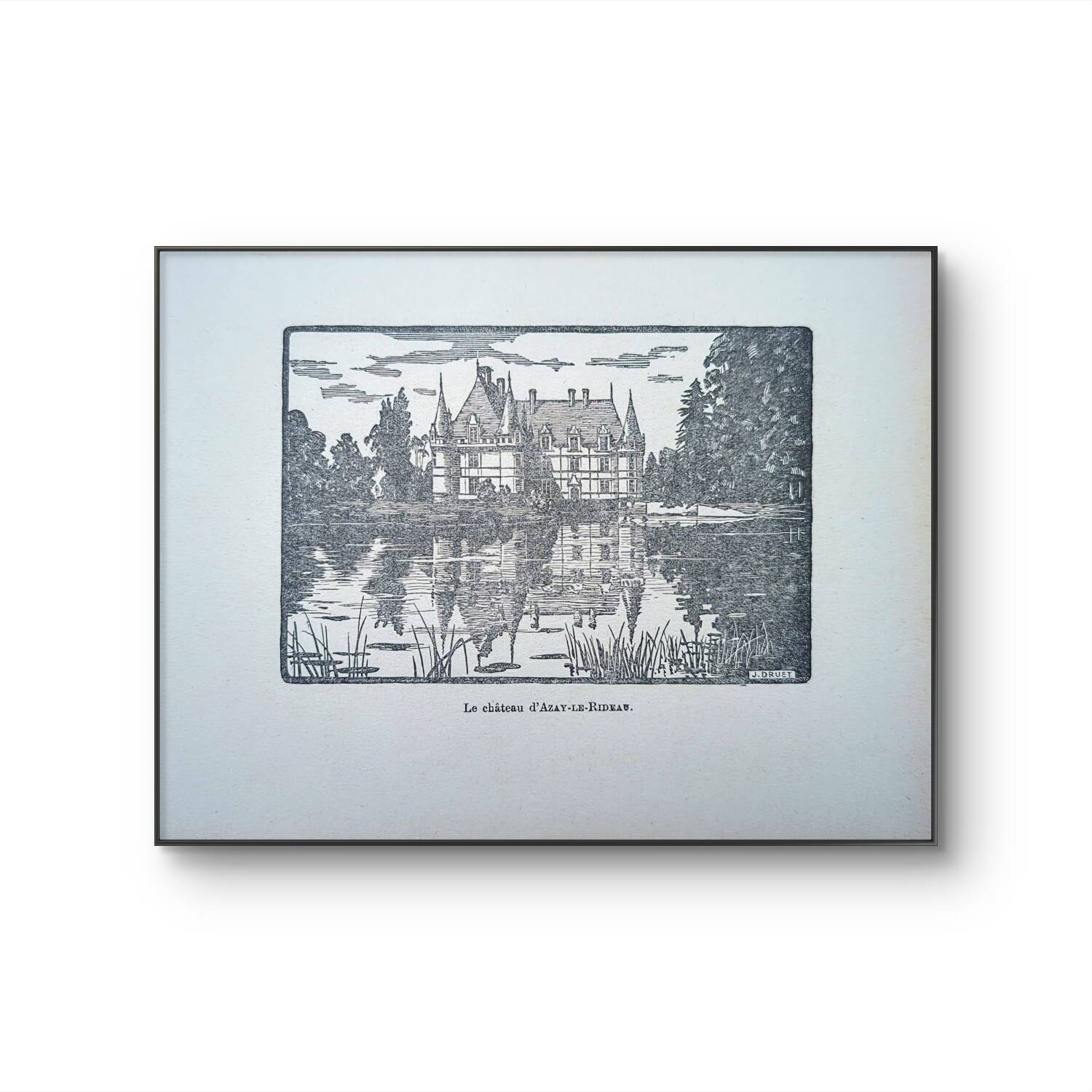 Printed in 1933, the castle of Azay-Le-Rideau, Indre-et-Loire.