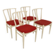 Set of 4 wooden table chairs, Bertil Fridhagen, Bodafors, Sweden, 1960