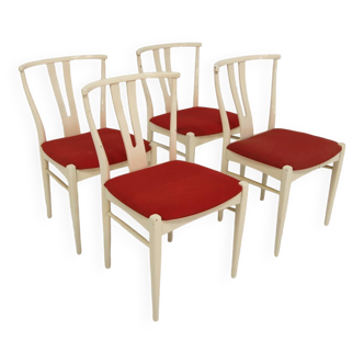 Set of 4 wooden table chairs, Bertil Fridhagen, Bodafors, Sweden, 1960