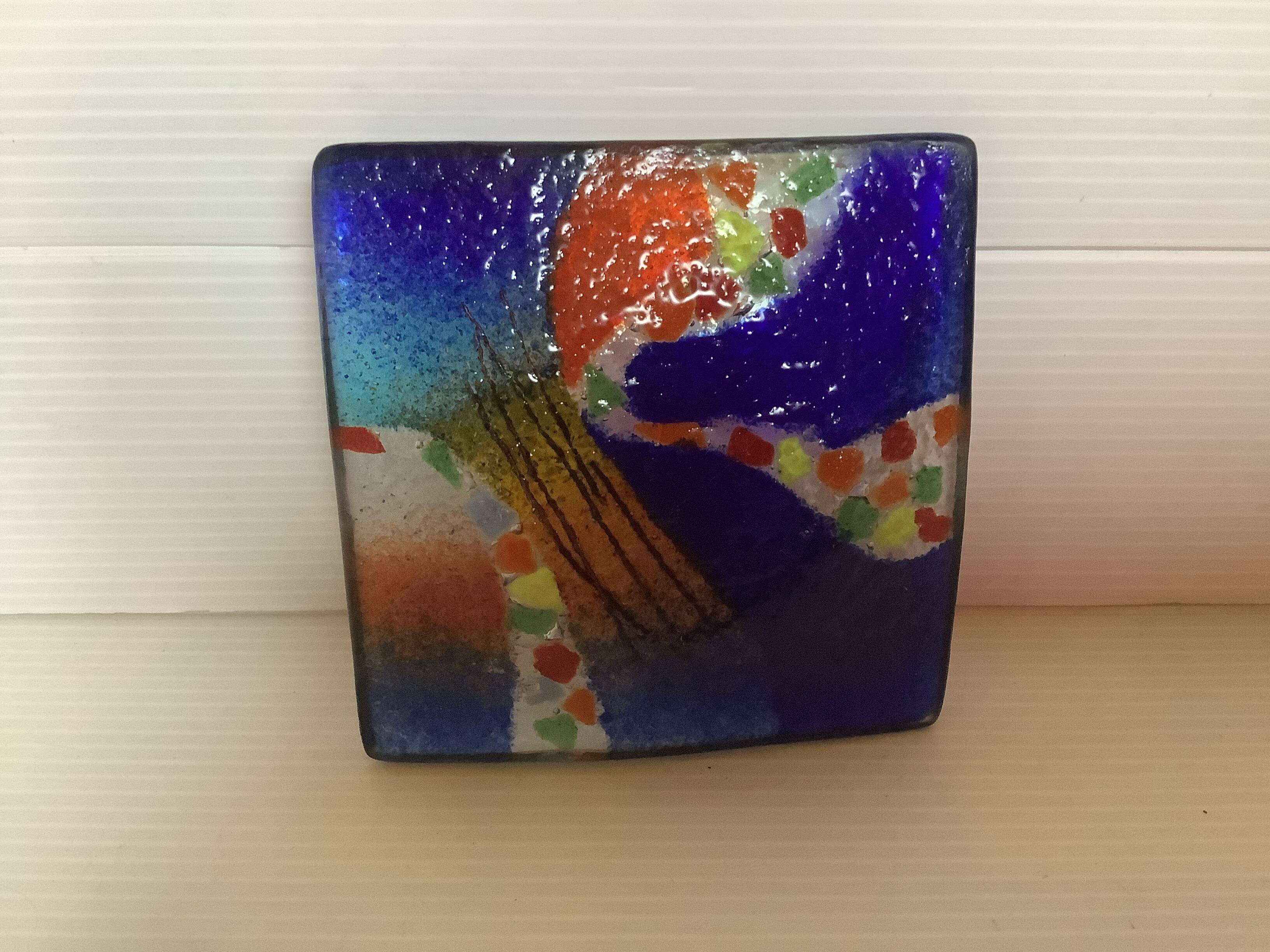 Multicoloured glass paste ring