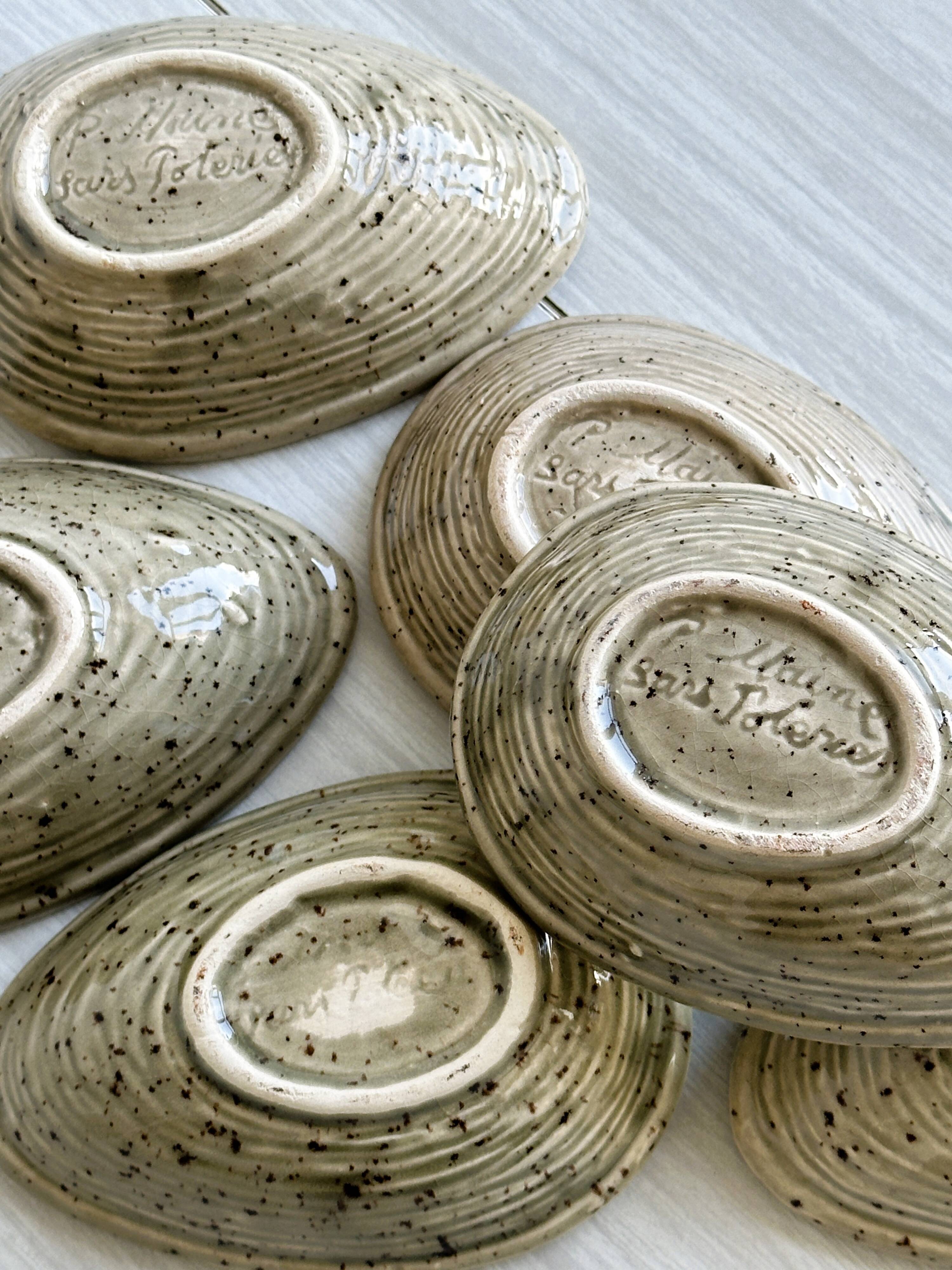 5 spotted pyrite sandstone bowls