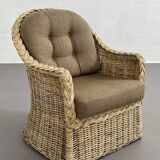 Rattan and wicker convertible chair