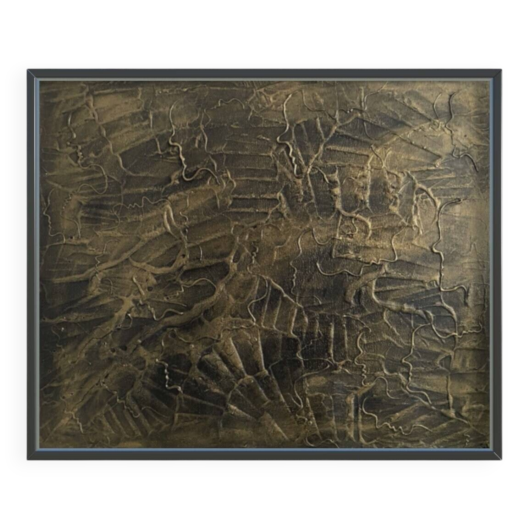 Large original and unique bronze relief painting "humanis" 61x