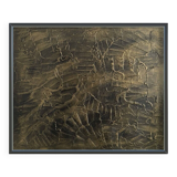 Large original and unique bronze relief painting "humanis" 61x