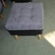 Mid-century modern ottomans in grey and black, 1950s, set of 2