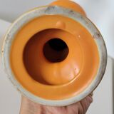 2 bougeoirs en céramique orange