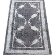 Vintage persian rug handwoven overdyed wool living area rug