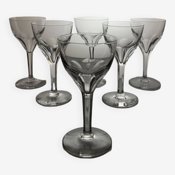 6 Vale Saint Lambert crystal wine glasses model Nestor