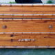 Early 20th century wardrobe in turned pine and pitch pine