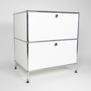 Industrial white iron 2 drawer cabinet by Fritz Haller & Paul Schärer for USM haller, 1980s (evt 2 available)