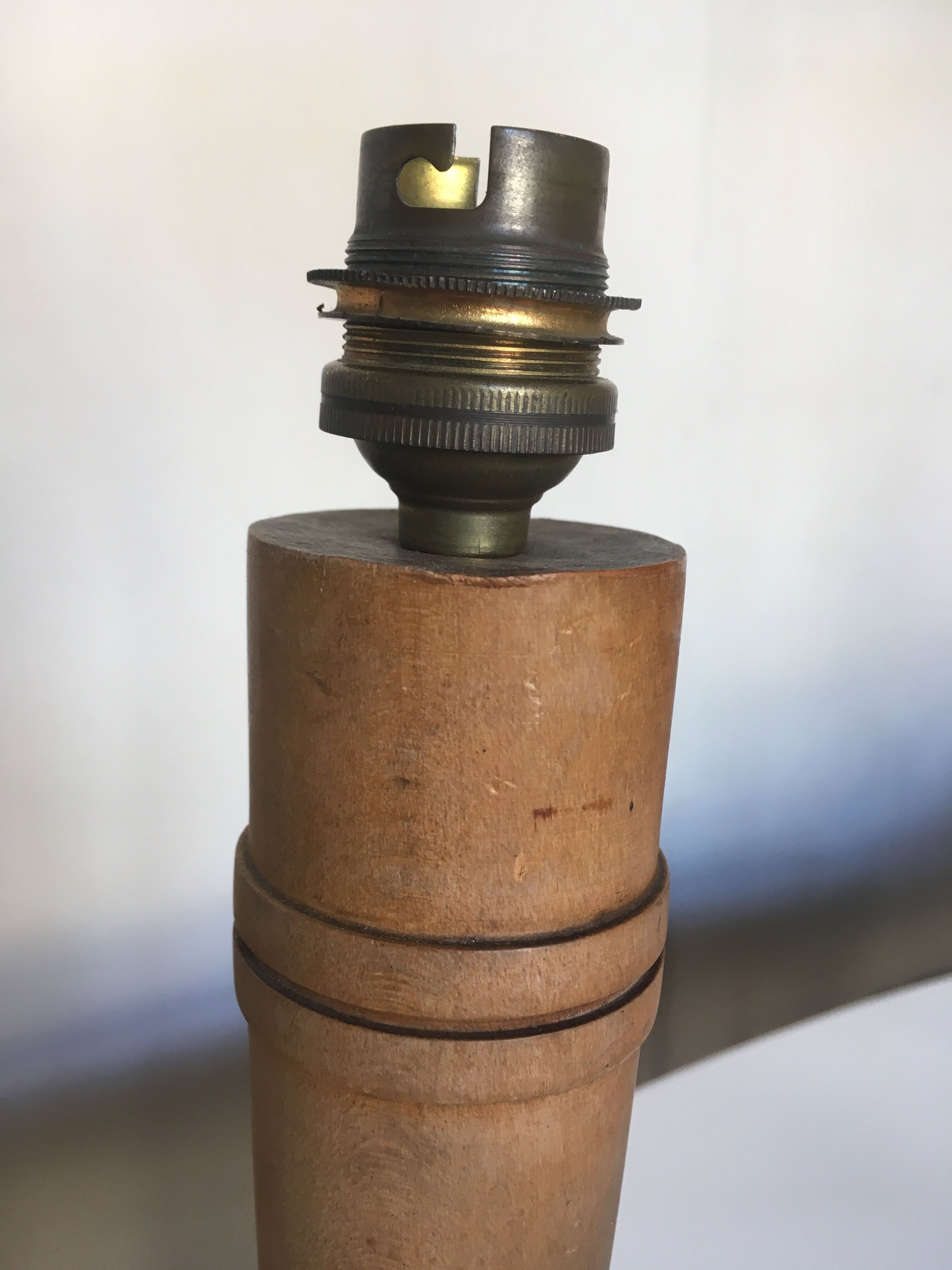 Wooden lamp turned 1950